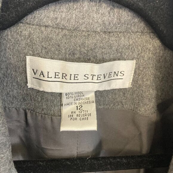 Valerie Stevens Wool & Cashmere Blazer Jacket Womens Size 12 Open Front Gray - Picture 4 of 11